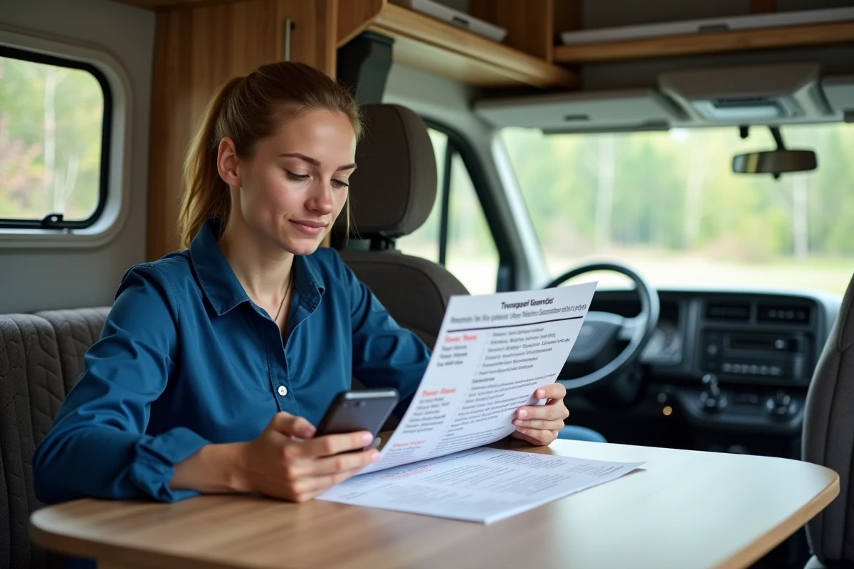 Jeune femme vérifiant des codes d