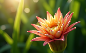 Fleur d Epiphyllum en gros plan avec couleurs vives