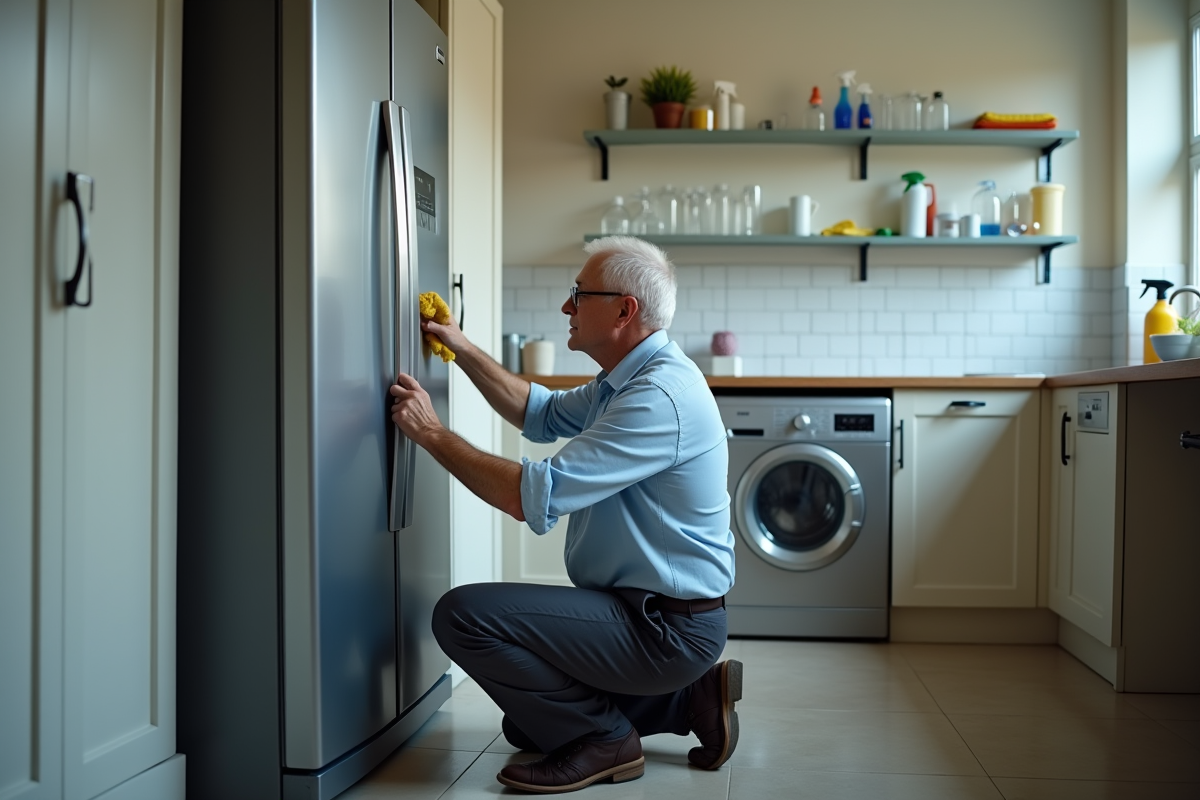 Homme nettoyant les coils d